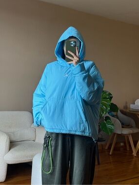 Hooded Pullover Jacket - Sky Blue